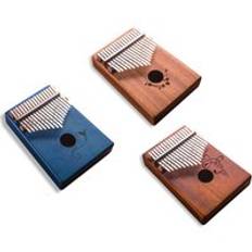 Kalimba 17 tangent tumme piano mahogny musikinstrument mbira kalimba hammare klistermärke barn nybörjare bärbar finger piano - Kompass