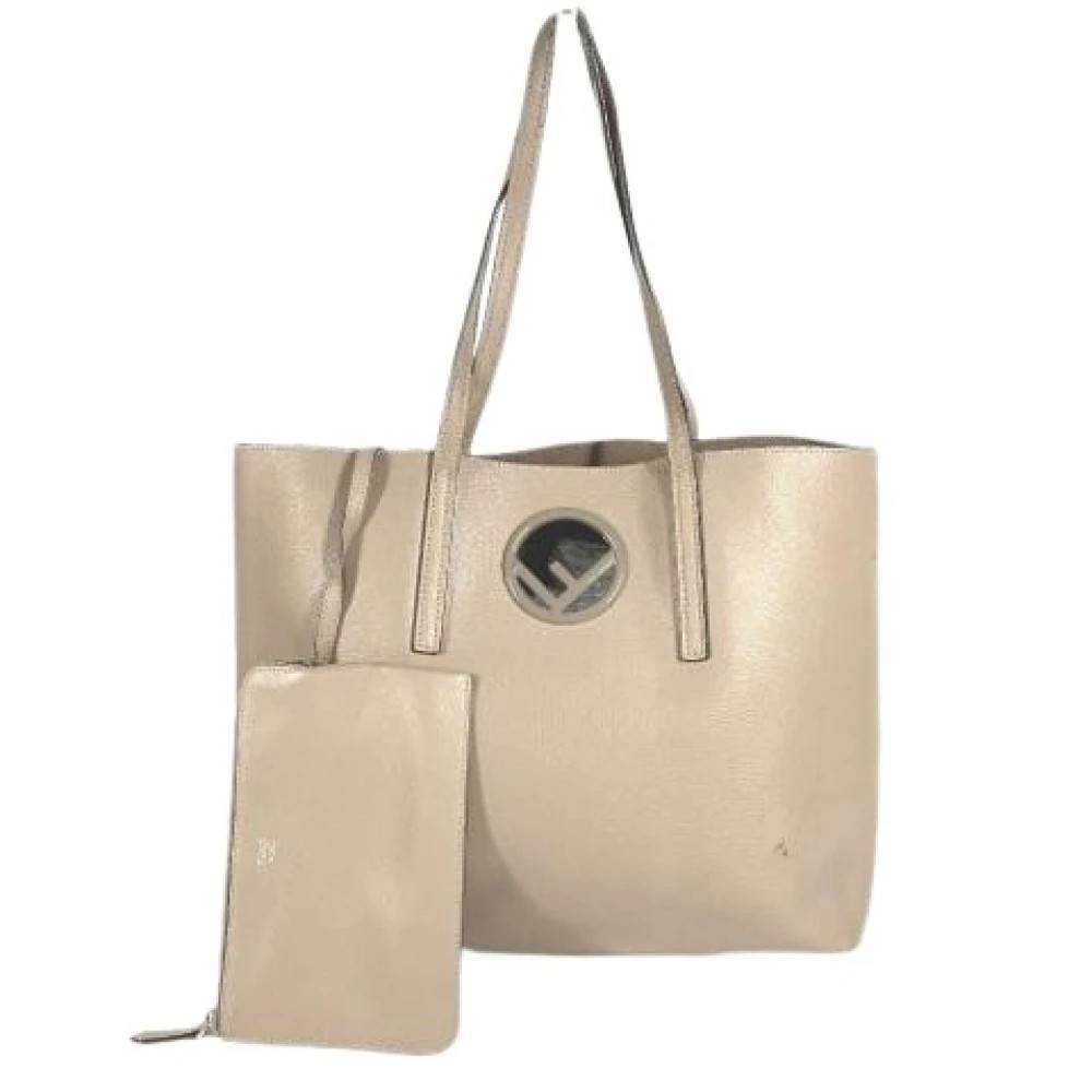 Fendi Vintage Pre-owned Læder Tote Taske - Vintage - Dame - Beige - ONE SIZE - Læder