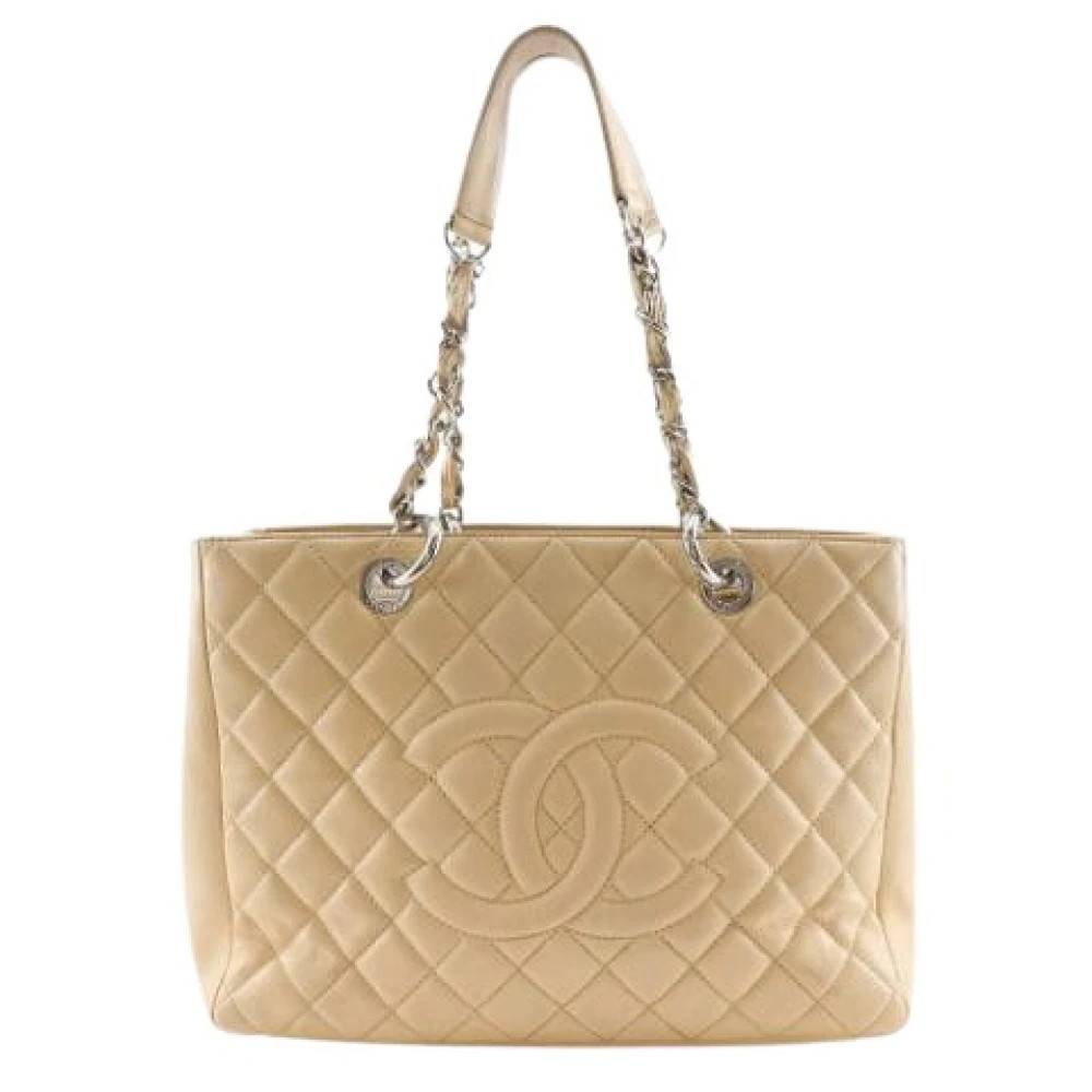 Chanel Vintage Pre-owned Vintage Tote Bag - Vintage - Dame - Beige - ONE SIZE - Læder