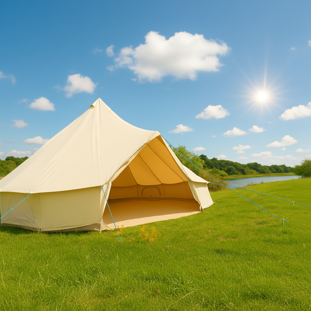 7.5m Bell Tent 285gsm 100% Natural Canvas | Twin Door