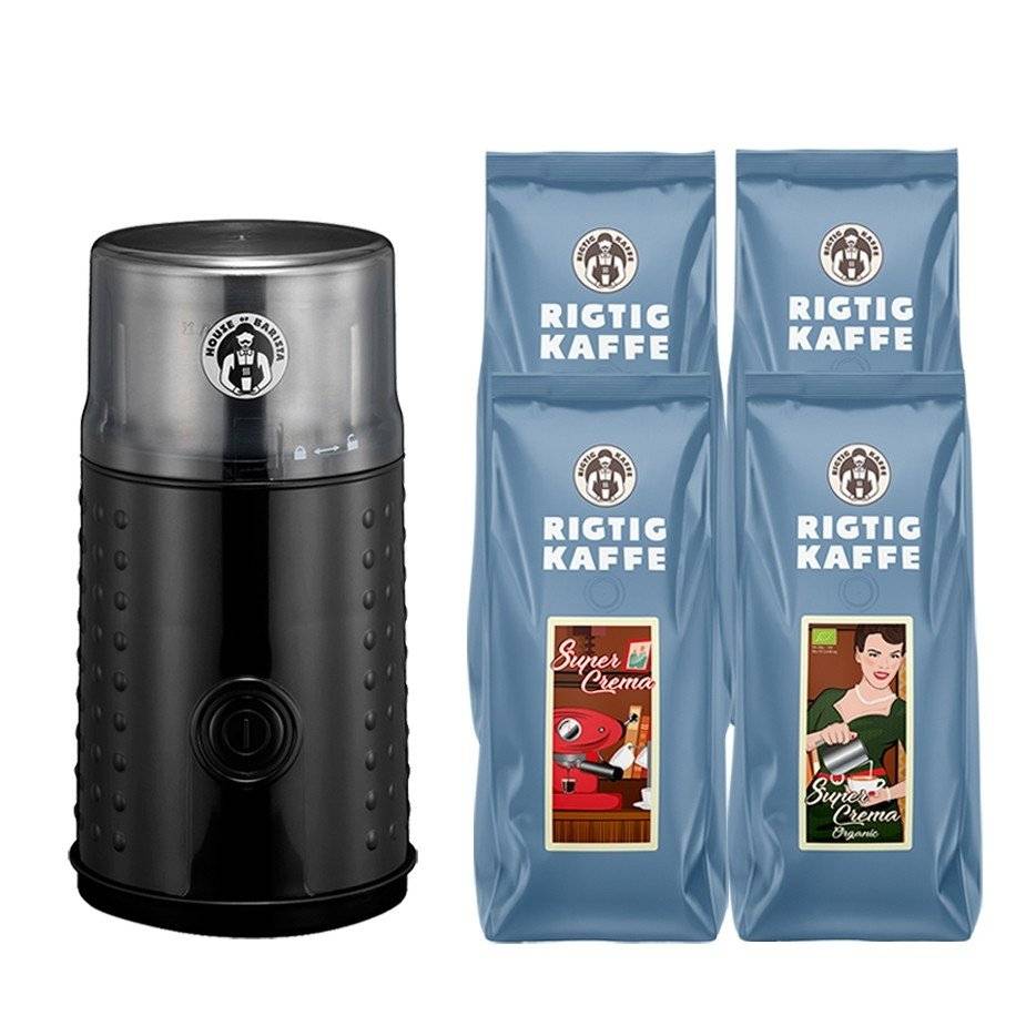 House of Barista elektrisk kaffekvarn inklusive 2 kg Rigtig Kaffe