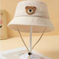 1 st Kids Hollow Out Solid Color Bear Mönster Hat, UV-skydd Andas, 2-5Y - Beige (2-5Y)