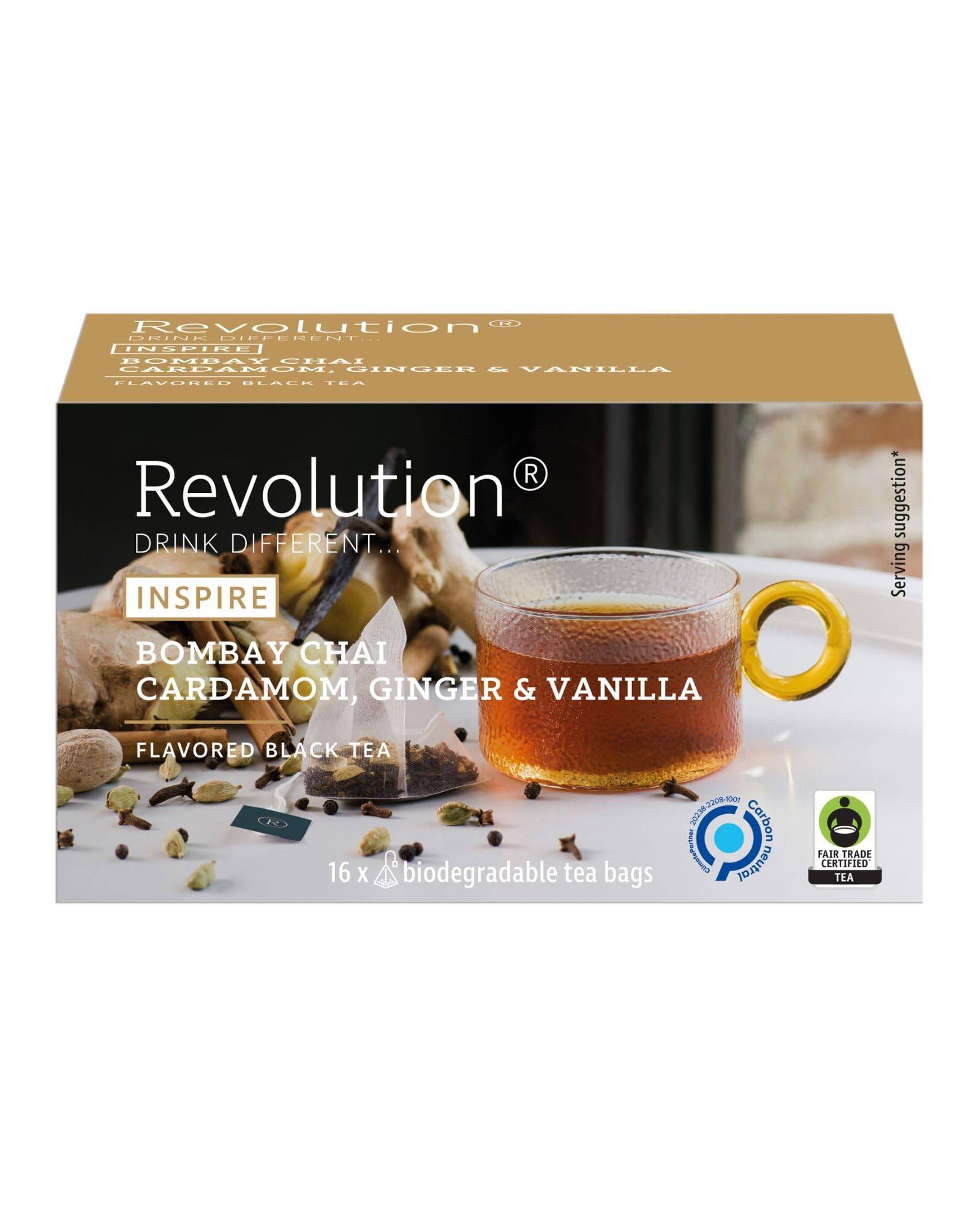 Revolution Svart Chai Te-påsar [Kardemumma, Ingefära & Vanilj] 32g (2g x 16 påsar)