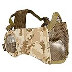 Jungle Leopard taktisk halvt ansiktsgaller-airsoft-mask med öronskylt för Airsoft Paintball (MA-92-DD)