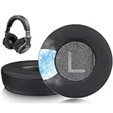 SOULWIT ersättnings Kylande Gel öronkuddar för Pioneer DJ HDJ-CUE1 hörlurar, Öronpads Earpads med högdensitet ljudisolerande skum - Svart