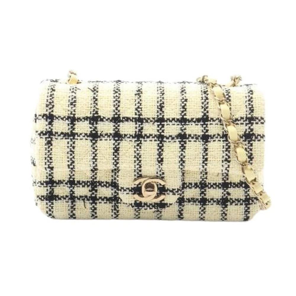 Chanel Vintage Pre-owned Mini Matelasse 20 Stof Skuldertaske - Vintage - Dame - Beige - ONE SIZE - Uld