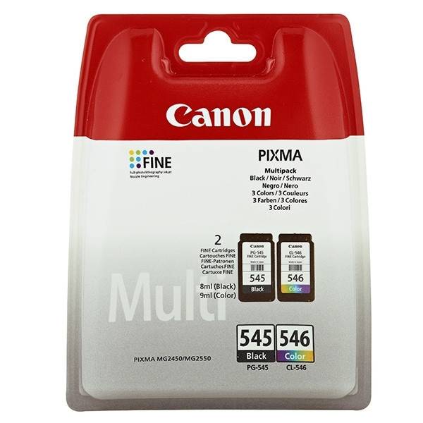 Canon PG-545 | CL-546 svart + färg bläckpatron 2-pack (original)