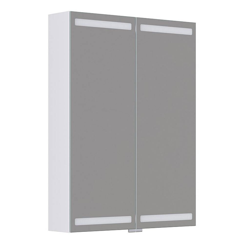 Spejlskab Level m/2 låger 80x60 cm, hvid mat, elstik