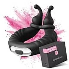 ROSENQUARZ® Elektrisk premium penisringvibrator med 10 olika vibrationslägen, elektrisk cockring, penisringar, cockringar, vibrator, klitoris, vibrerande cockring, cockring-set, vibratorer