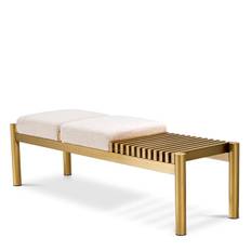 Bänk Bibi, Borstad mässing / bouclé kräm, Eichholtz- 115269