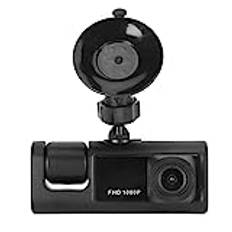 3 lins Bil Dash Cam Recorder Kamera, Dash Cam Fram och Bak Inuti 3 Kanals, 2 tums LCD skärm och 170° Vinkel Bilkörningsinspelare med IR Natt för Loopinspelning G sensor