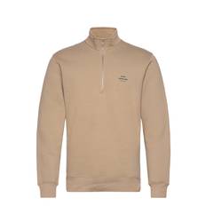 MADS NØRGAARD Standard Half Zip Logo Sweat |Beige |XL