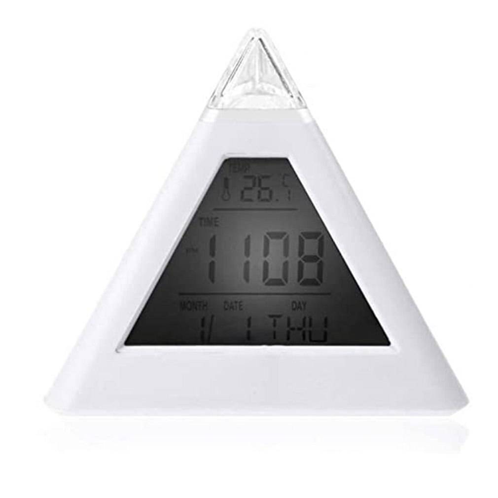 Bordsklockor trianglade 7 färger som ändrar ledtemperatur snooze bordsklocka vaknar display digital alarm heminredning
