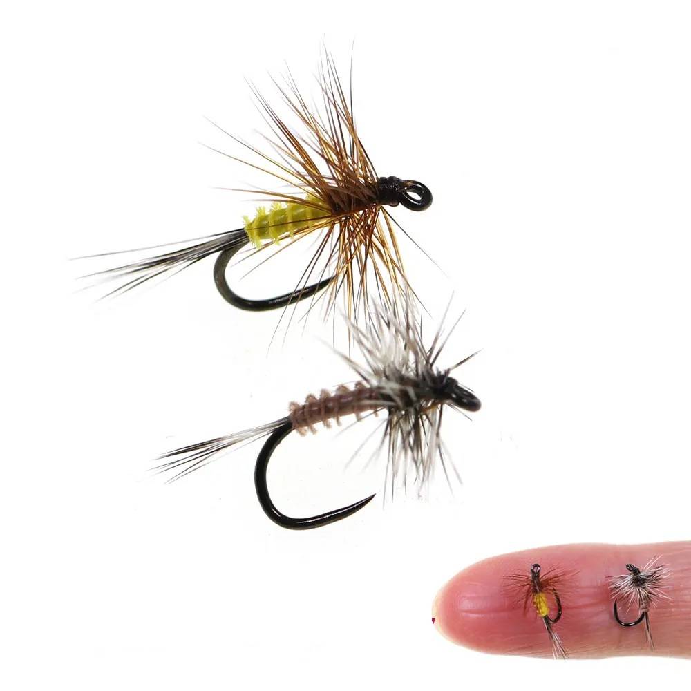 6PCS #20 Barbless Mayfly Dryfly Rooster Hackle Artificial Insect Bait Trout Perch Grayling Bluegill Fishing Lures Baits