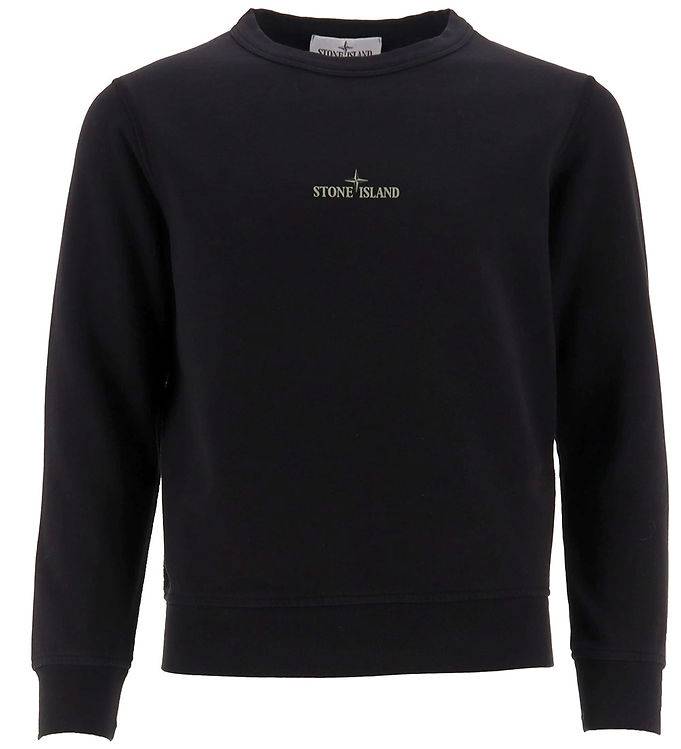 Stone Island Sweatshirt - Sort m. Logo - Stone Island - 10 år (140) - Sweatshirt
