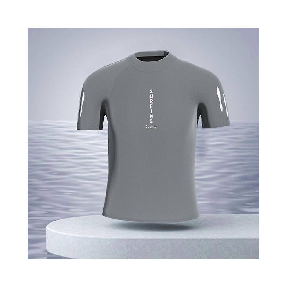 (3XL, color 02) Mens Rash Guard short Sleeve Swim Shirts for Men UPF 50+ UV Protection Compression Short Sleeve Water Shirts Quick Dry