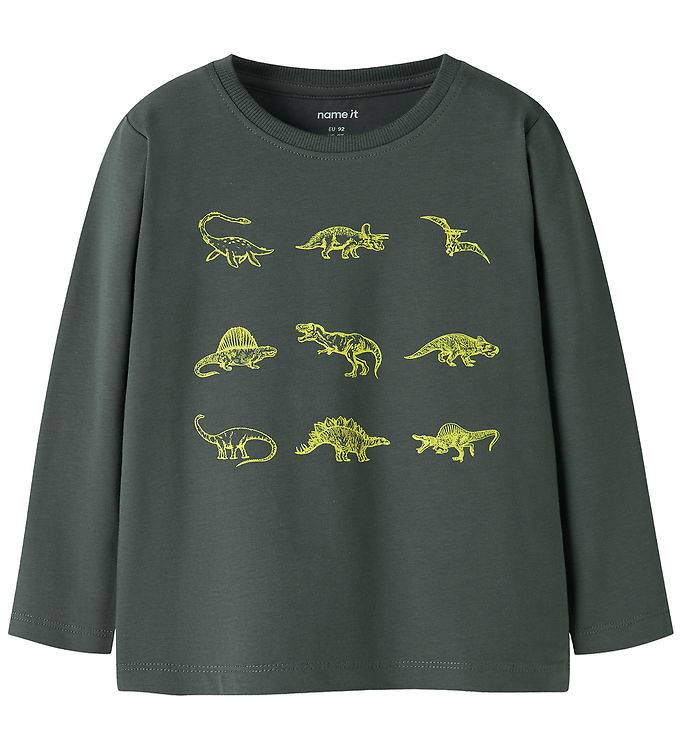 Name It Bluse - NmmVux - Urban Chic/Dino Oneline - Name It - 2 år (92) - Bluse