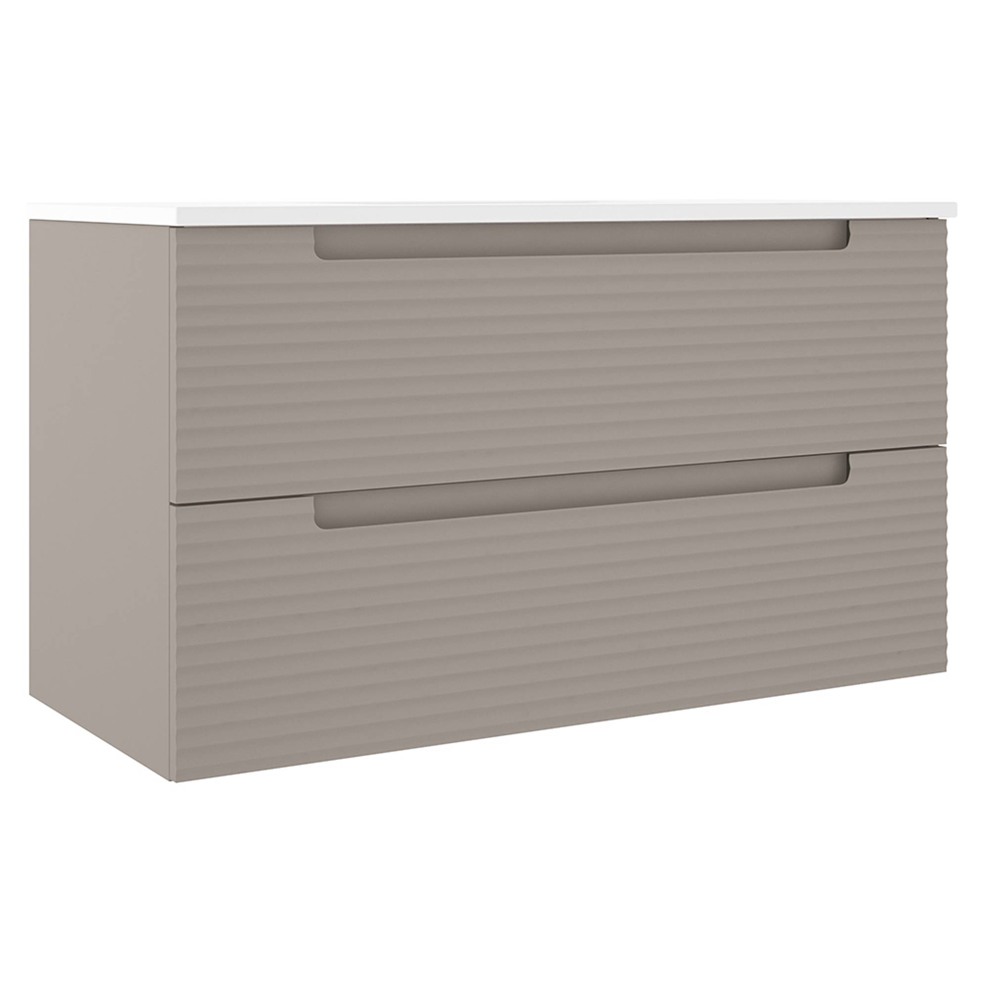 Badrumskommod Ramos Brun Matt 100 cm med Handfat