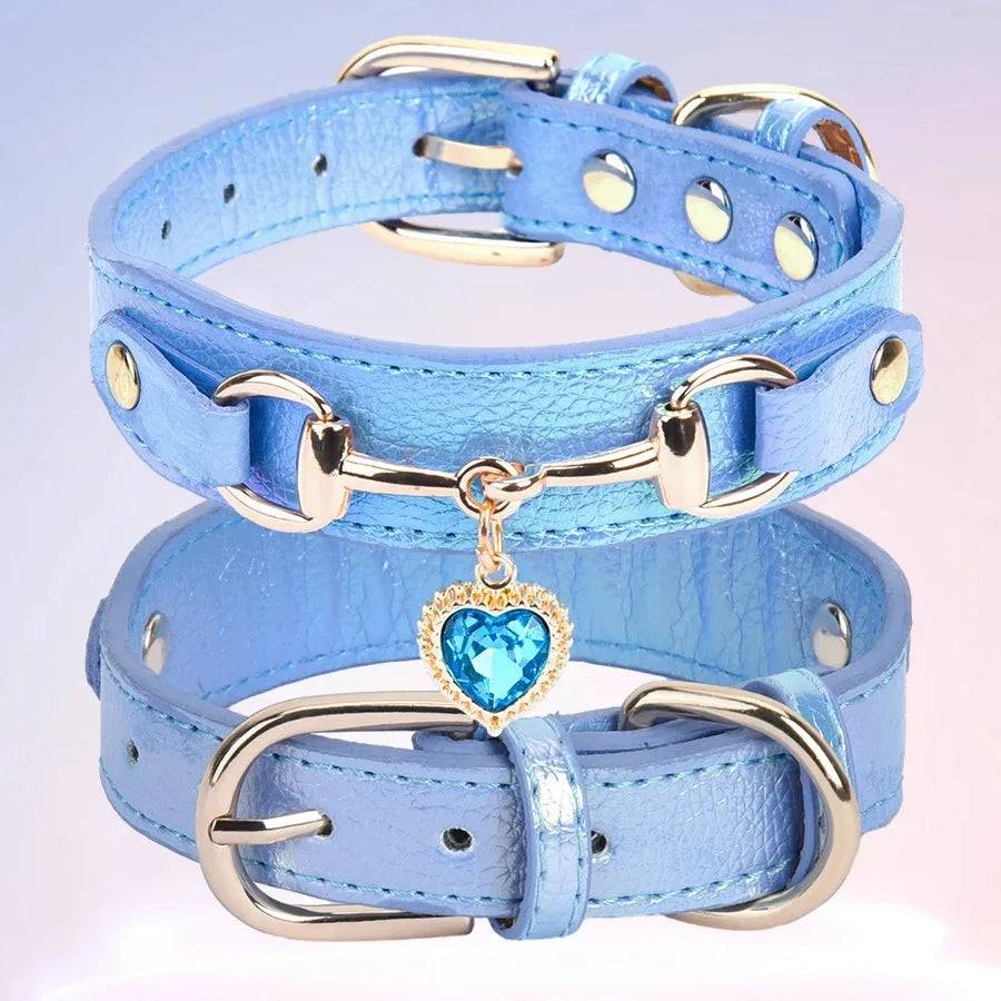 Cat Necklace & Harness Set - Pet Collar with Leash for Kittens & Puppies - Blue / XS（old） (XS（old）)