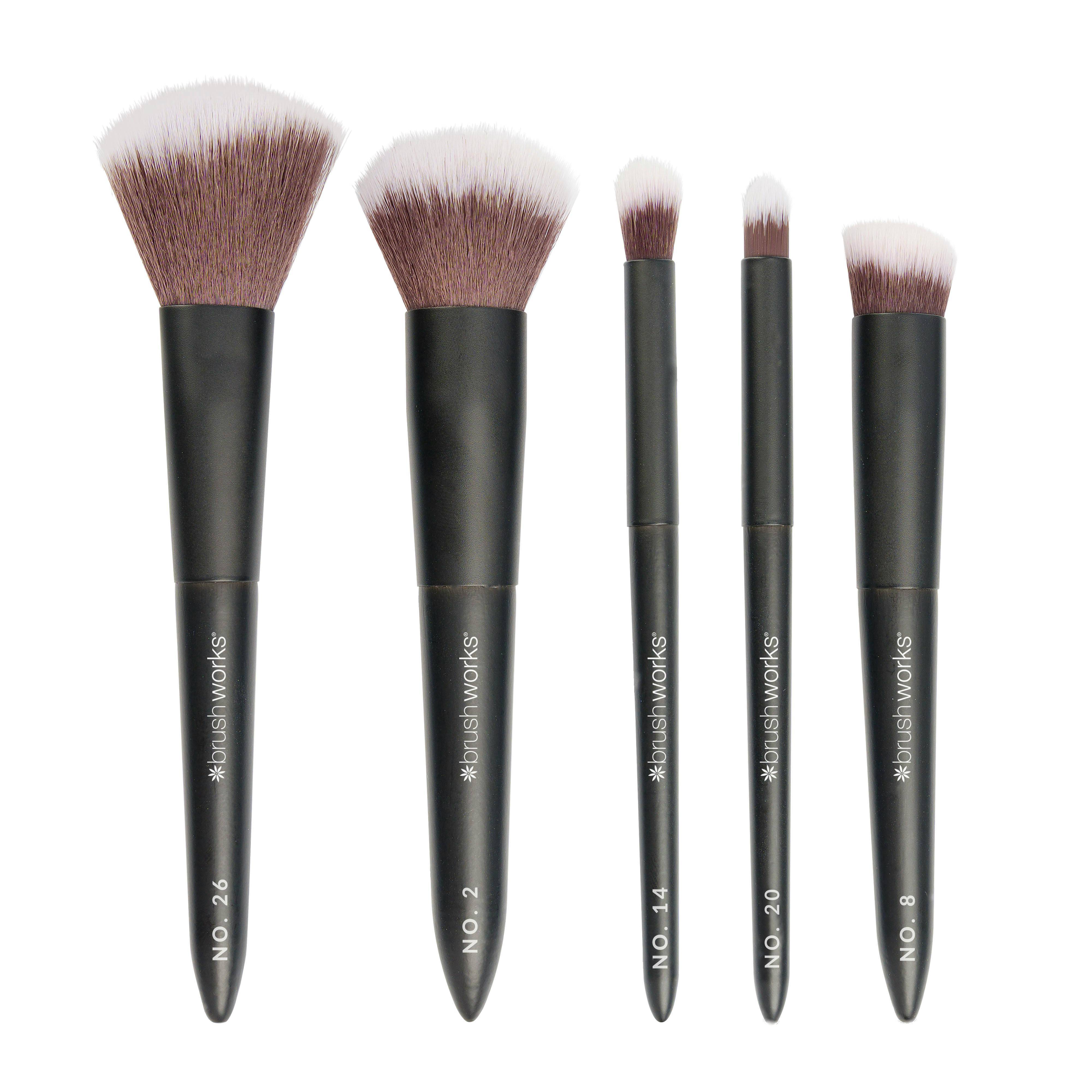 brushworks On-The-Go Travel Makeup Brush Set 5 st