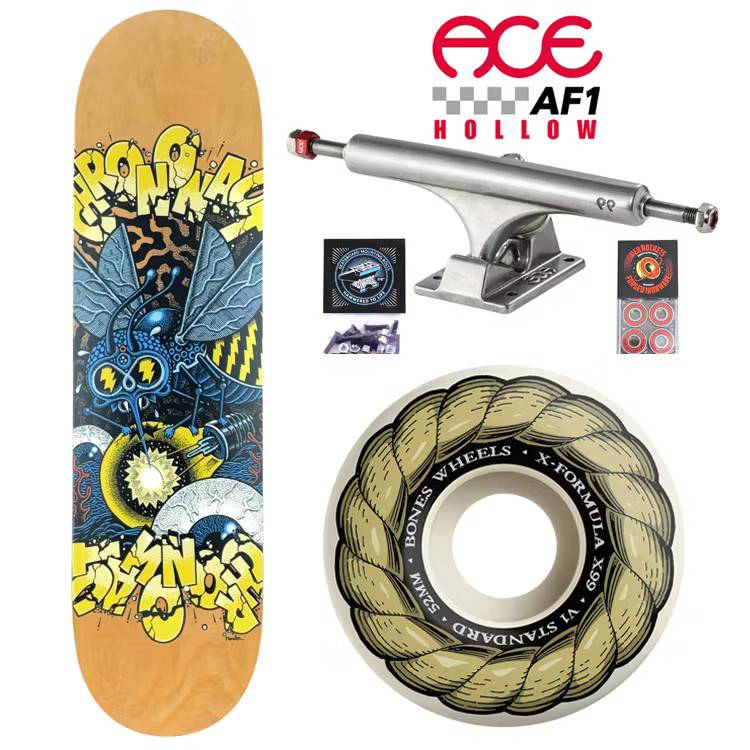 Pro Complete Chrononaut Bright Idea x ACE trucks x Bones X Formula - Twin Tail V4