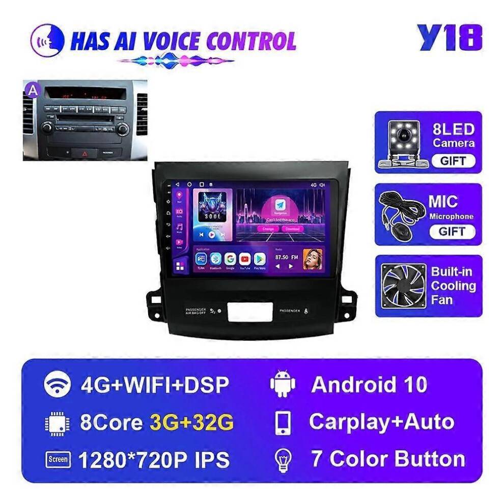 (Y18 3G 32G Voice A) Car Radio for Mitsubishi Outlander Xl 2005-2012 for Citroen C-Crosser 2007-2013 Autoradio Audio Stereo 2din Multimedia