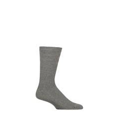 Mens 1 Pair HJ Hall Extra Wide Cotton Softop Socks Mid Grey Melange 6-11