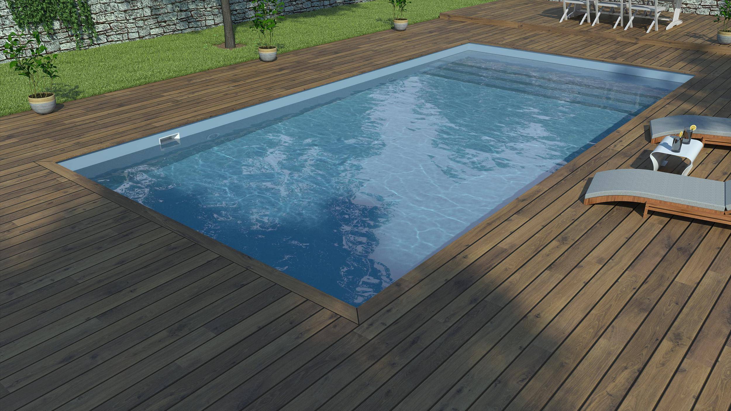 CF Block Comfort Poolpaket, 8 x 4 m / Ljusblå (8 x 4 m)