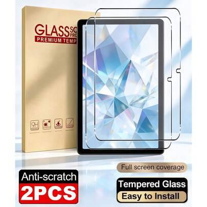 2 st härdat glas skärmskydd för surfplatta, 9H hårdhet, explosionsäkert, reptåligt, enkel applicering, kompatibelt med Samsung Galaxy Tab S10+S10 FE A - Genomskinlig (Multi-size)
