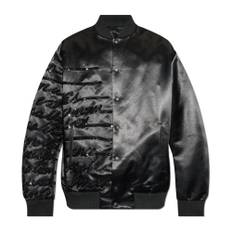 Balmain, Jakke, Herre, Sort, XL, Satin, Bomberjakke med skinnende applikationer