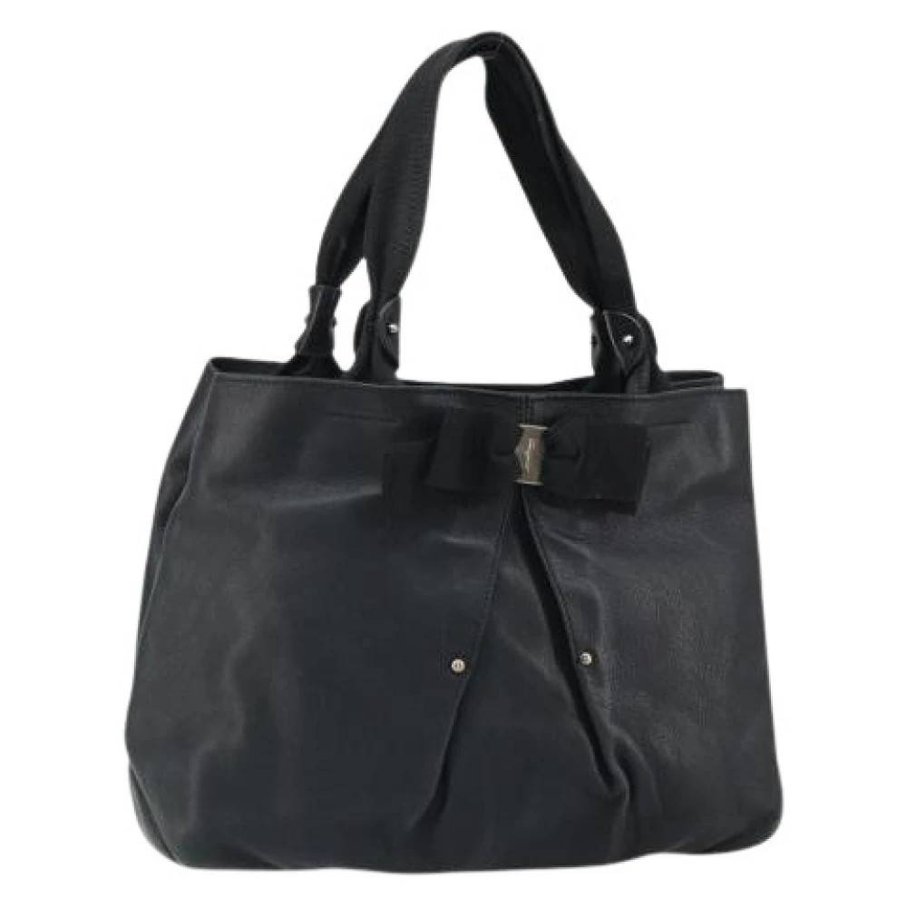 Salvatore Ferragamo Pre-owned Pre-owned Håndtaske - Vintage - Dame - Sort - ONE SIZE - Læder