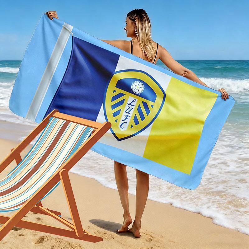 Leeds United Tryck Strandhandduk, Stor Mjuk Snabbtorkande Handduk för Strand Camping Simning