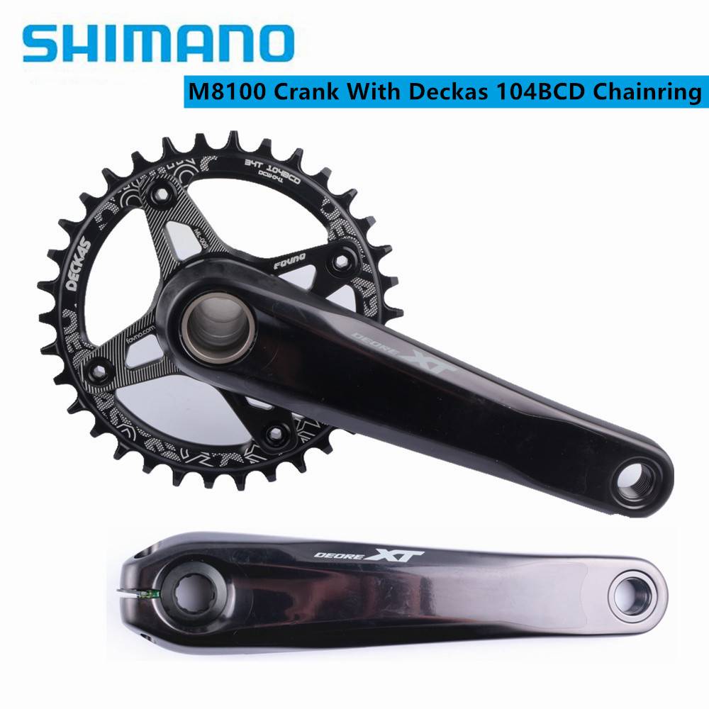 Shimano SLX M7100 XT M8100 170mm 175mm Crank Deckas 104bcd Chainring With Adapter Spider Converter Crankset For Shimano 12 Speed