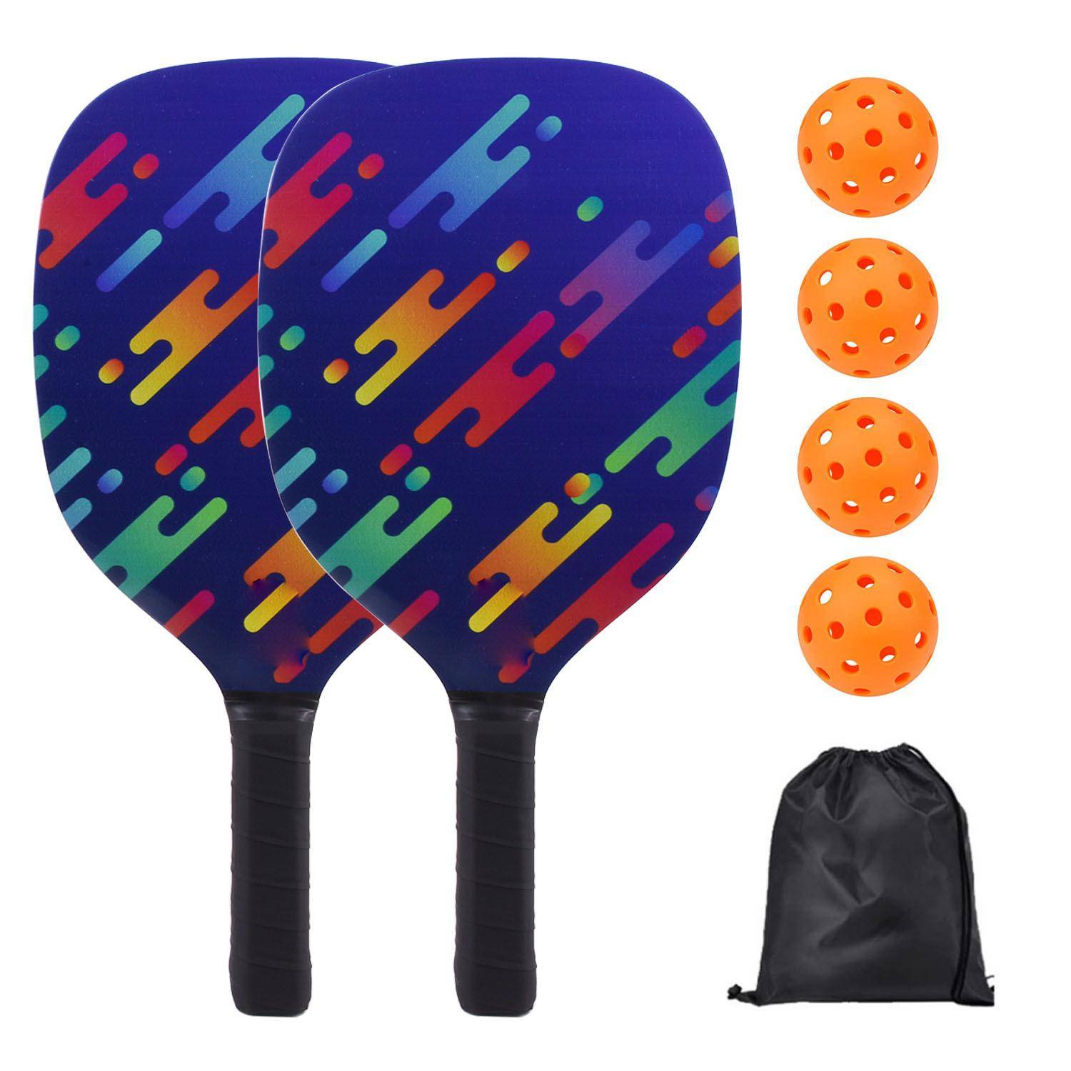 Pickleball Paddles Pik Racquet Set, Basswood Wooden Pik Racket Beach Racket, Outdoor Leisure