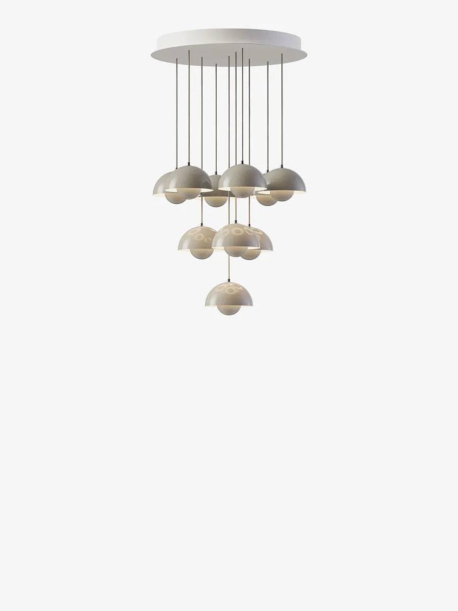 Flowerpot Chandelier VP10, 10 pendants fra &Tradition Grey beige - Jacobsen Plus