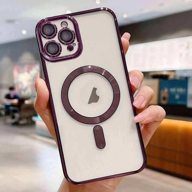 Magnetic Electroplating Case for iPhone 15 - For iPhone 14 Pro / Dark Purple