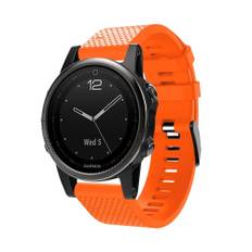 Garmin Fenix 5s Plus - Silikone urrem - Passer til håndled omkreds 135-235mm - Orange