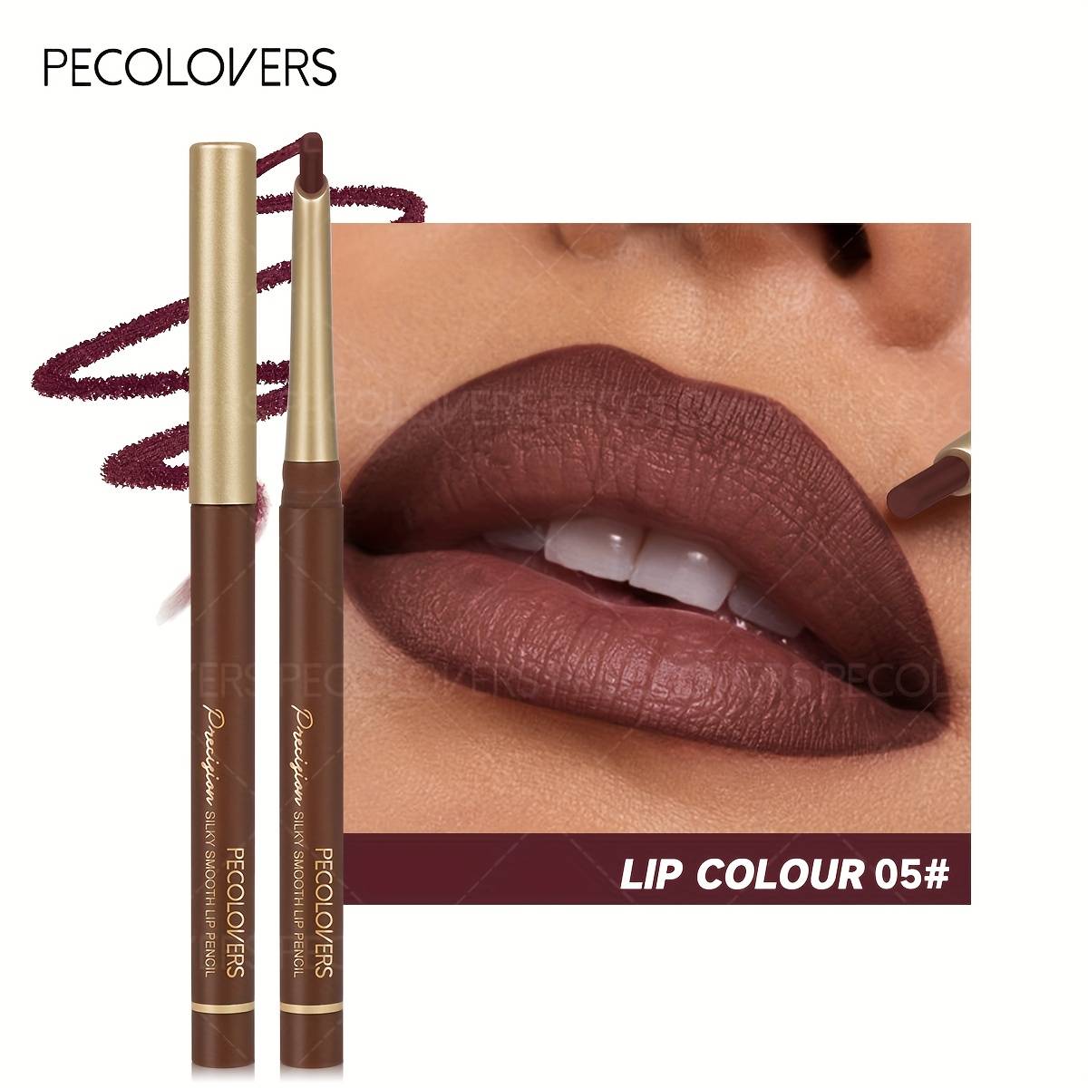 1pc Chocolate Lip Liner Pencil Featuring 6 With A Dense Texture, Vibrant Long-lasting Wear, And Easy Lip Contouring For A Matte End