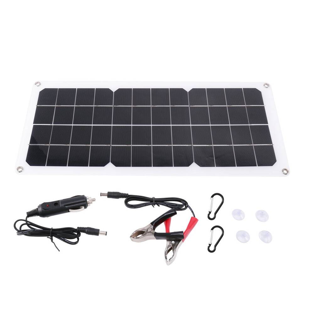 12V 30W Portable Solar Panel Car Van Boat Caravan Trickle Battery Charger