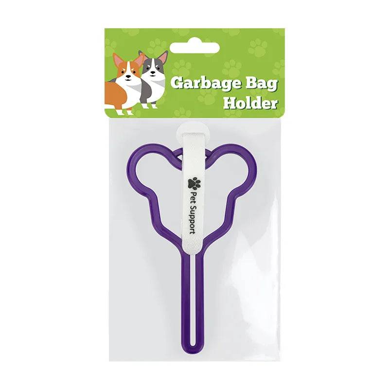 Hands-Free Dog Poop Bag Dispenser with Clip - Purple