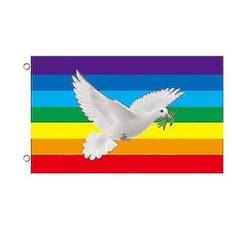 Fredsflag, Fredsduen Verdens Fredstegn Symbol Flag Til Terrasse Græsplæne Hjem Udendørs Dekoration