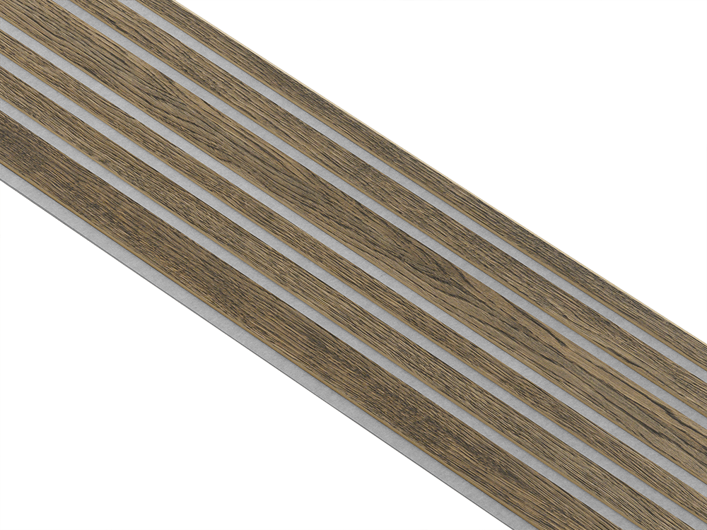 I-Wood Basic Mixed listebredde paneler, i sort oliering - mål 16 x 300 x 2780 mm.