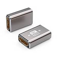 VMOJO HDMI-kopplare 8K, HDMI 2.1 hona till hona anslutning HDMI-förlängningsadapter, stöder 8K @60Hz/4K @120Hz 120UHD, 7680 x 4320 upplösning, 3D, HDR, ARC för bärbar dator, PC, skärm, Roku TV, 2-pack