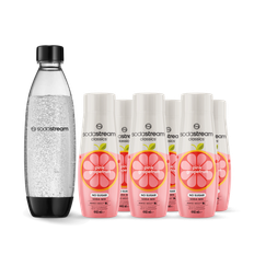 SodaStream 6-pak Pink Grapefruit + 1L opvaskemaskine sikker Fuse flaske