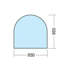 Golvplåt Kaminexperten 950 x 950 Halvrund