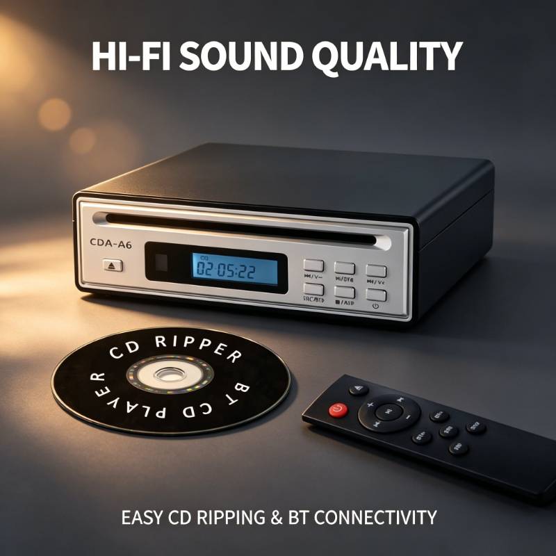 Hi-Fi Portable Bluetooth CD Player Home CD Ripper HiFi Audio CD Player Desktop CD Player With Bluetooth Input And Output
