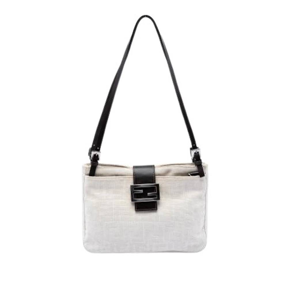 Fendi Vintage Pre-owned Canvas Skuldertaske - Vintage - Dame - Hvid - ONE SIZE - Uld