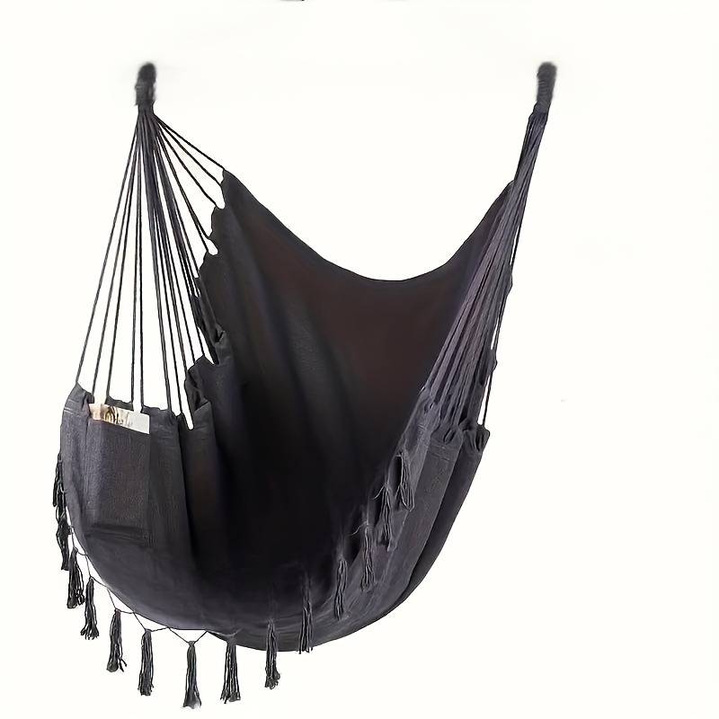 TEMU Outdoor Fringe Hanging Chair Bed Portable Hammock Ruffles Add A Touch No Pillow Set Attached Outdoor Indispensable A Gift