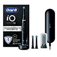 Oral-B iO 10 Svart Elektrisk borste Designad av Braun + Ultimate Clean Black Reservhuvuden, 2-pack