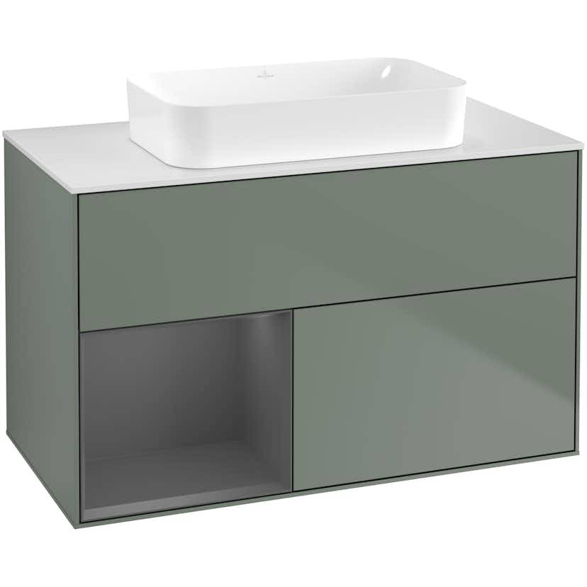 Tvättställsskåp Villeroy & Boch Finion med 2 Lådor Hylla och Bänkskiva för Fristående Tvättställ